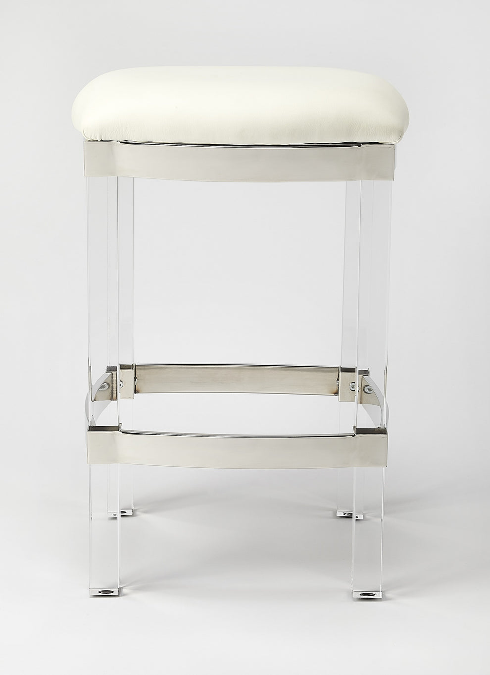 Acrylic And Black Leather Counter Stool By Homeroots | Counter Stools | Modishstore - 6