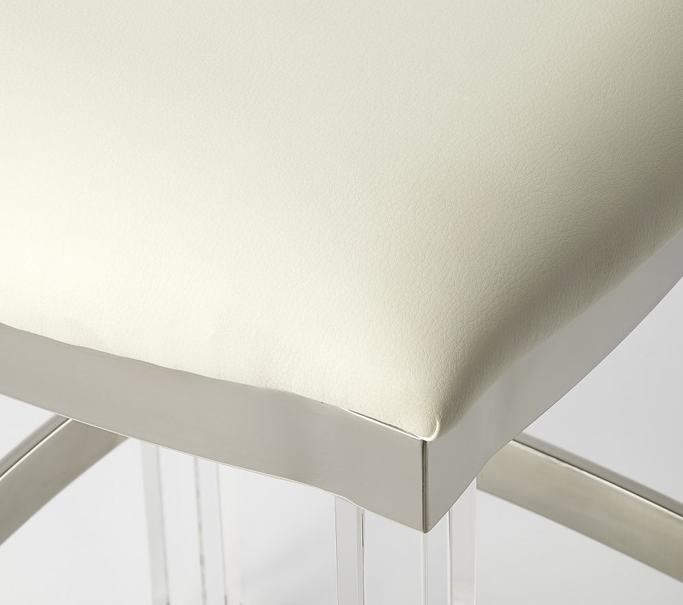 Acrylic And Black Leather Counter Stool By Homeroots | Counter Stools | Modishstore - 8