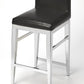 Stainless Steel And Black Faux Leather Counter Stool By Homeroots | Counter Stools | Modishstore