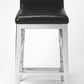 Stainless Steel And Black Faux Leather Counter Stool By Homeroots | Counter Stools | Modishstore - 3