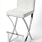 Modern White Faux Leather Bar Stool By Homeroots | Bar Stools | Modishstore