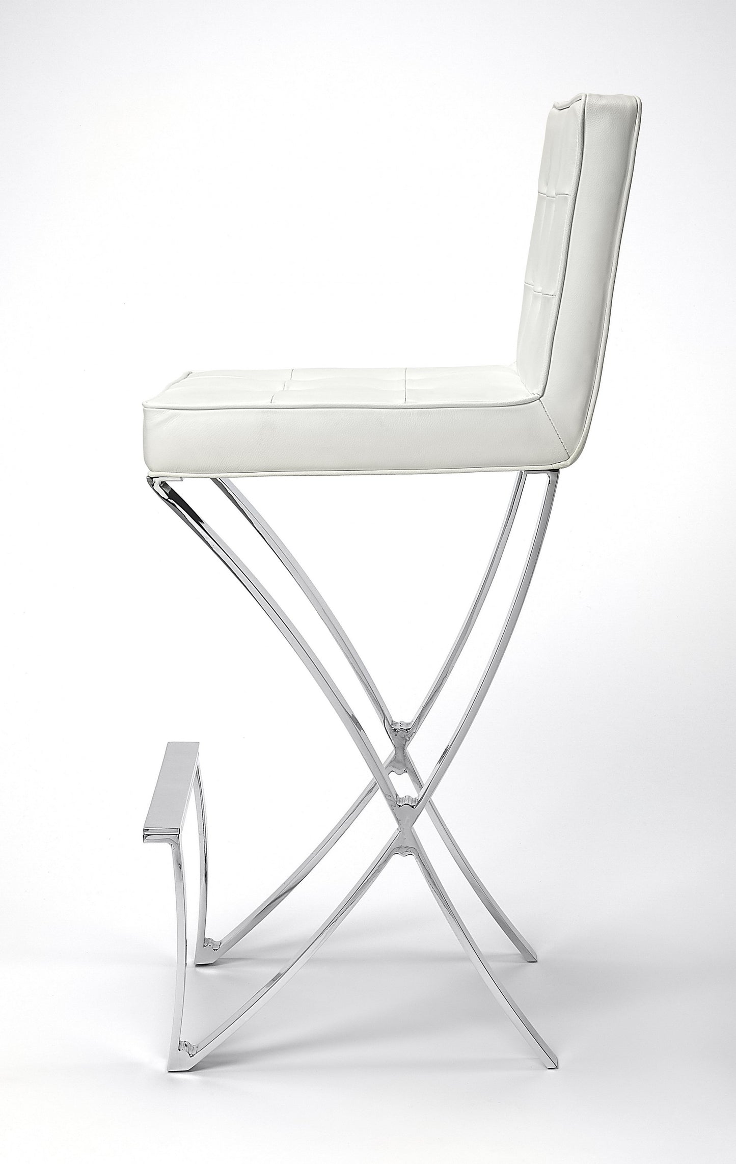 Modern White Faux Leather Bar Stool By Homeroots | Bar Stools | Modishstore - 3