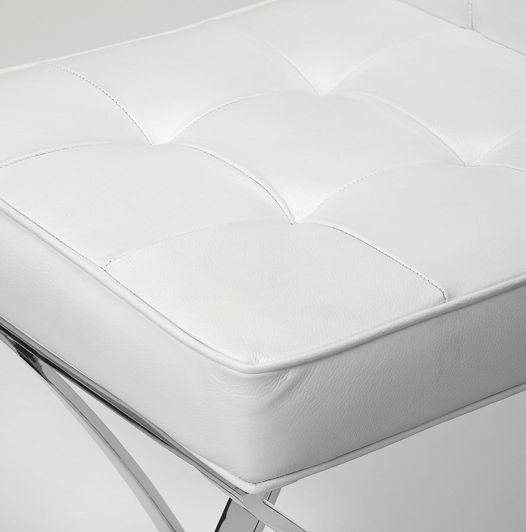 Modern White Faux Leather Bar Stool By Homeroots | Bar Stools | Modishstore - 5