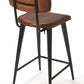 Dark Brown Leather Bar Stool By Homeroots - 389132 | Bar Stools | Modishstore - 2