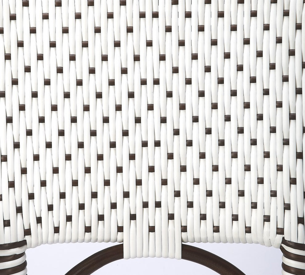White And Chocolate Rattan Counter Stool By Homeroots | Counter Stools | Modishstore - 4