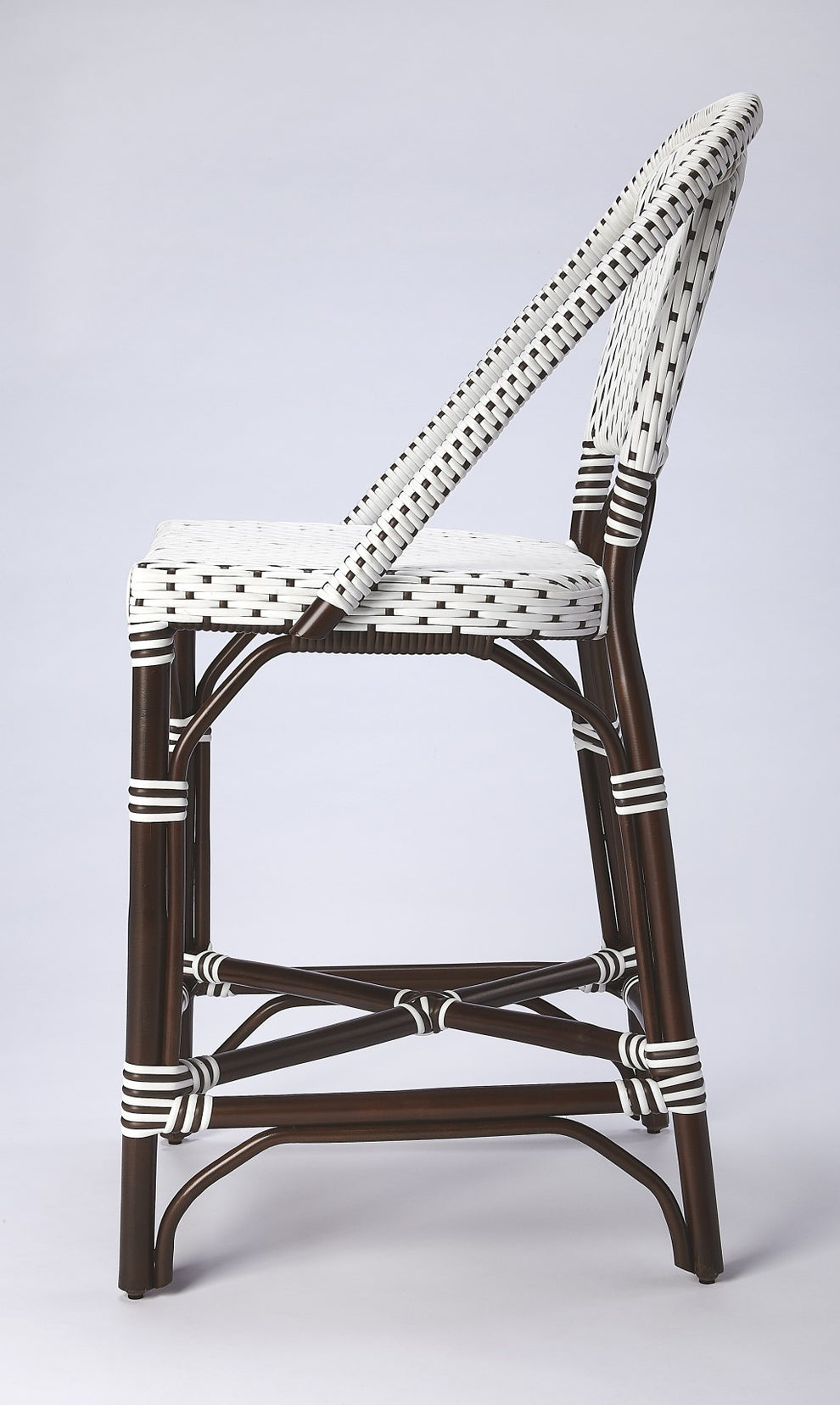 White And Chocolate Rattan Counter Stool By Homeroots | Counter Stools | Modishstore - 6