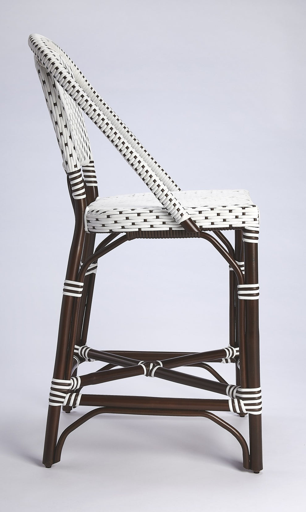 White And Chocolate Rattan Counter Stool By Homeroots | Counter Stools | Modishstore - 7