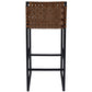 Brown Woven Leather Bar Stool By Homeroots | Bar Stools | Modishstore - 4