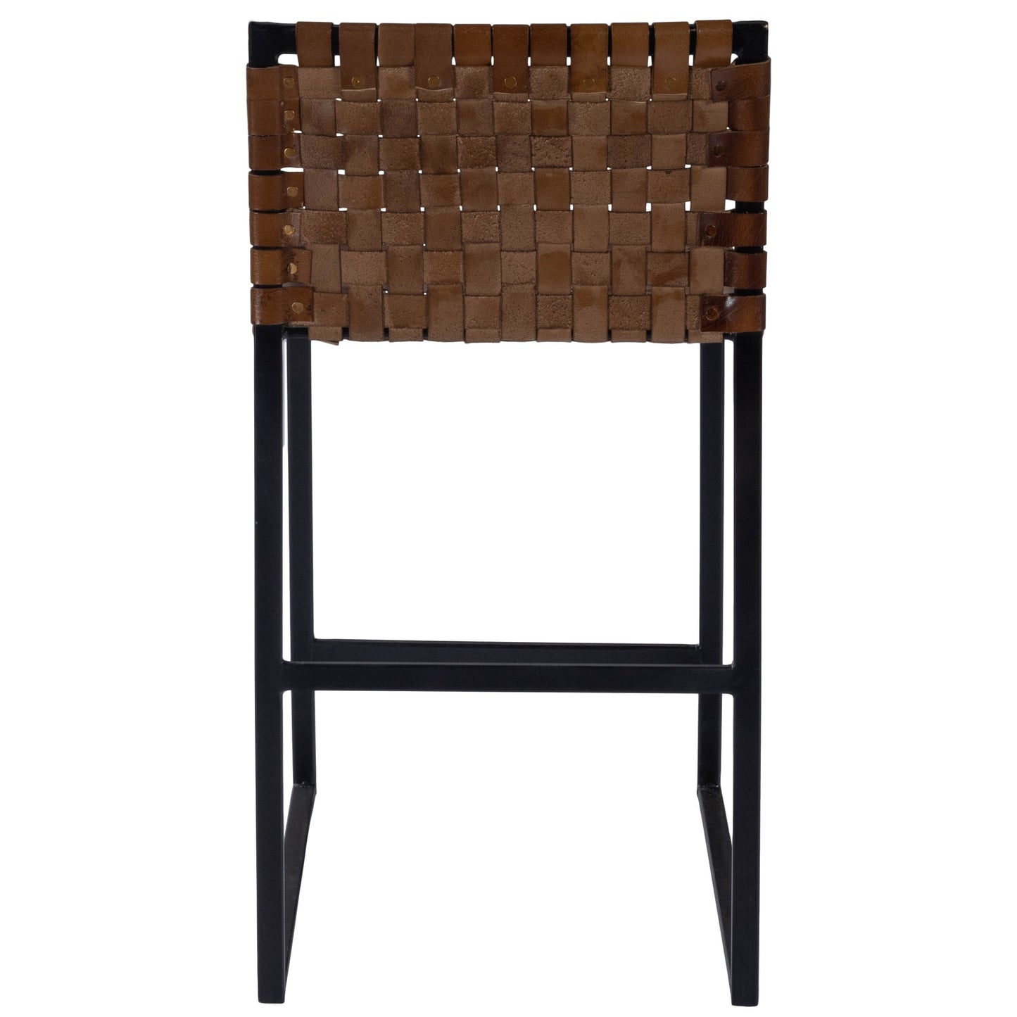 Brown Woven Leather Counter Stool By Homeroots | Counter Stools | Modishstore - 4