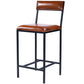 Classic Leather And Metal Counter Stool By Homeroots | Counter Stools | Modishstore