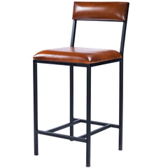 Classic Leather And Metal Counter Stool By Homeroots