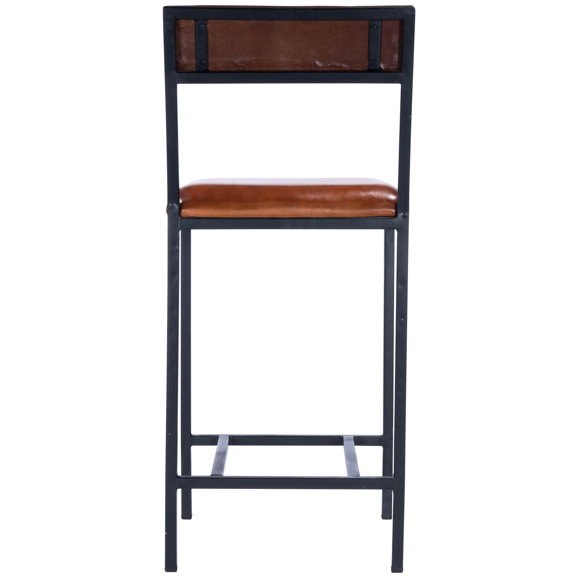 Classic Leather And Metal Counter Stool By Homeroots | Counter Stools | Modishstore - 4