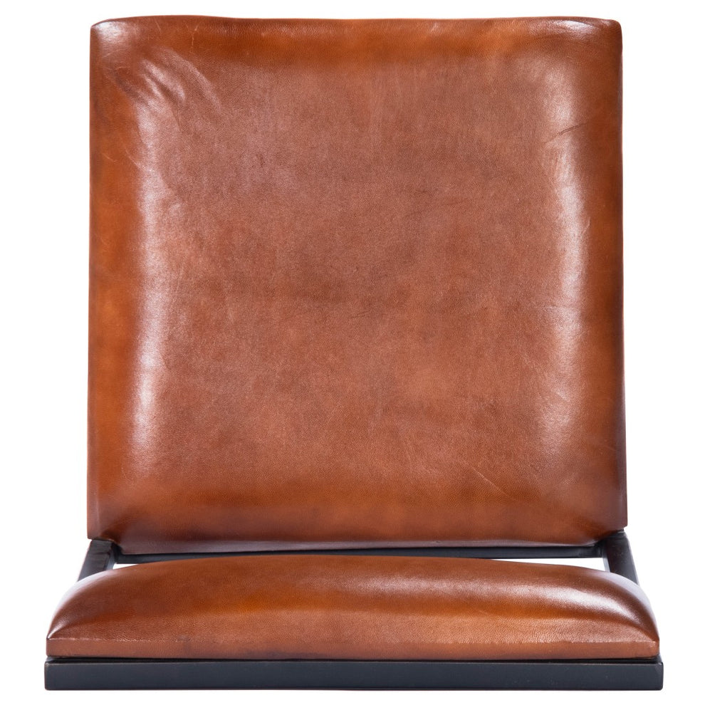 Classic Leather And Metal Bar Stool By Homeroots | Bar Stools | Modishstore - 6