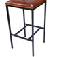 Classic Leather And Metal Bar Stool By Homeroots | Bar Stools | Modishstore - 8
