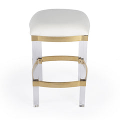 Acrylic And Polished Gold Counter Stool By Homeroots