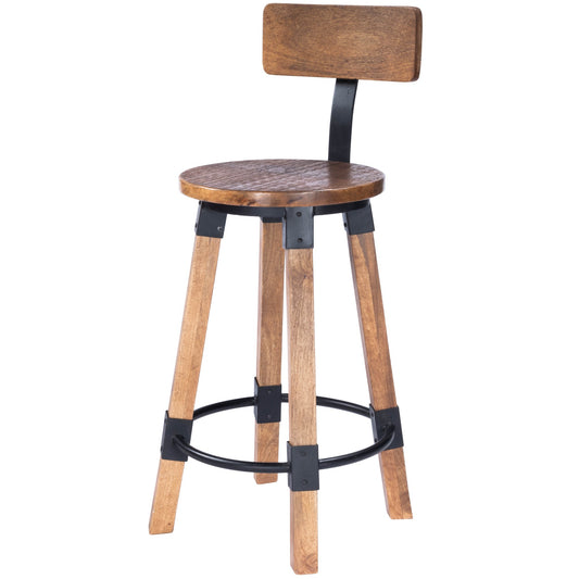 Sturdy Wood And Metal Counter Stool By Homeroots | Counter Stools | Modishstore