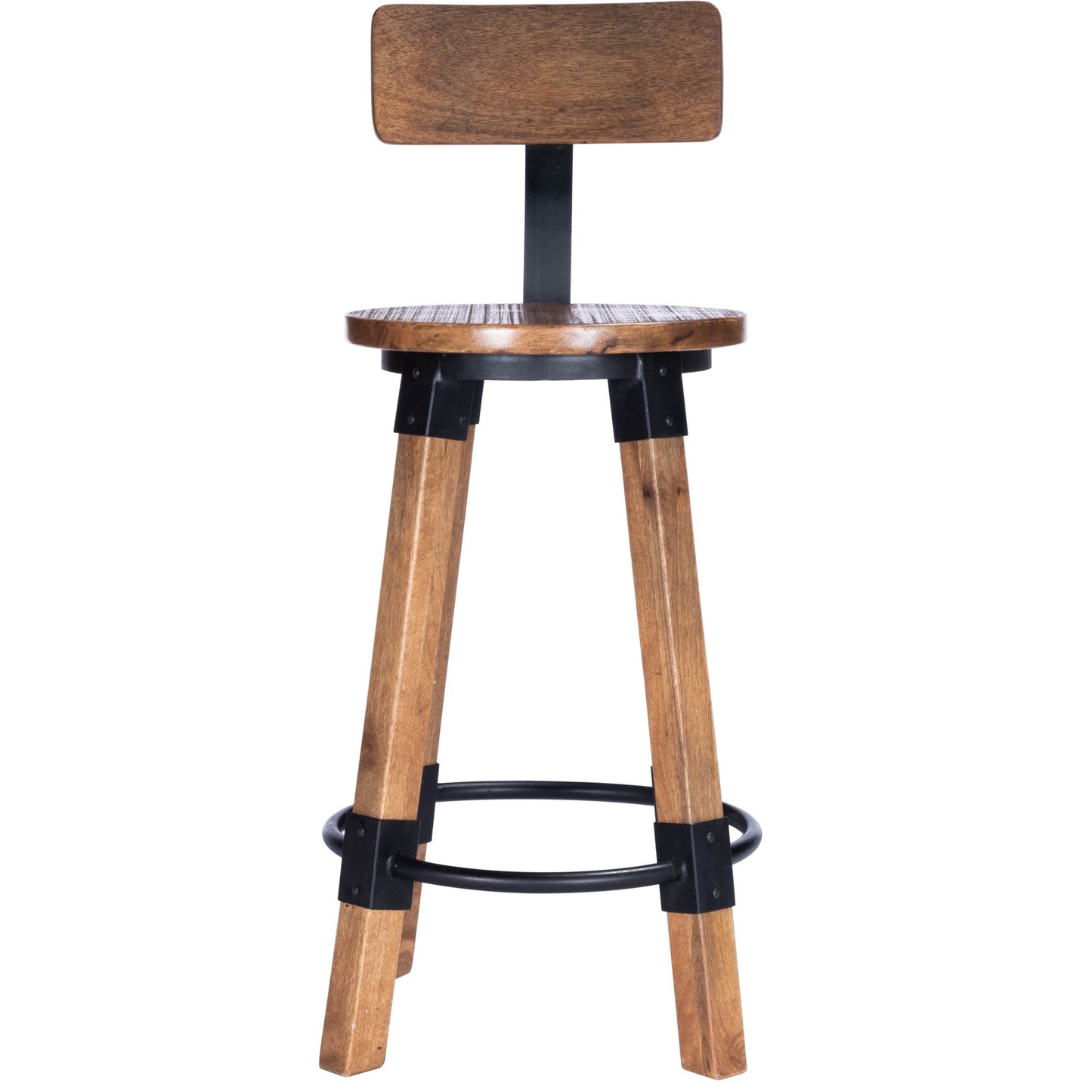 Sturdy Wood And Metal Counter Stool By Homeroots | Counter Stools | Modishstore - 2