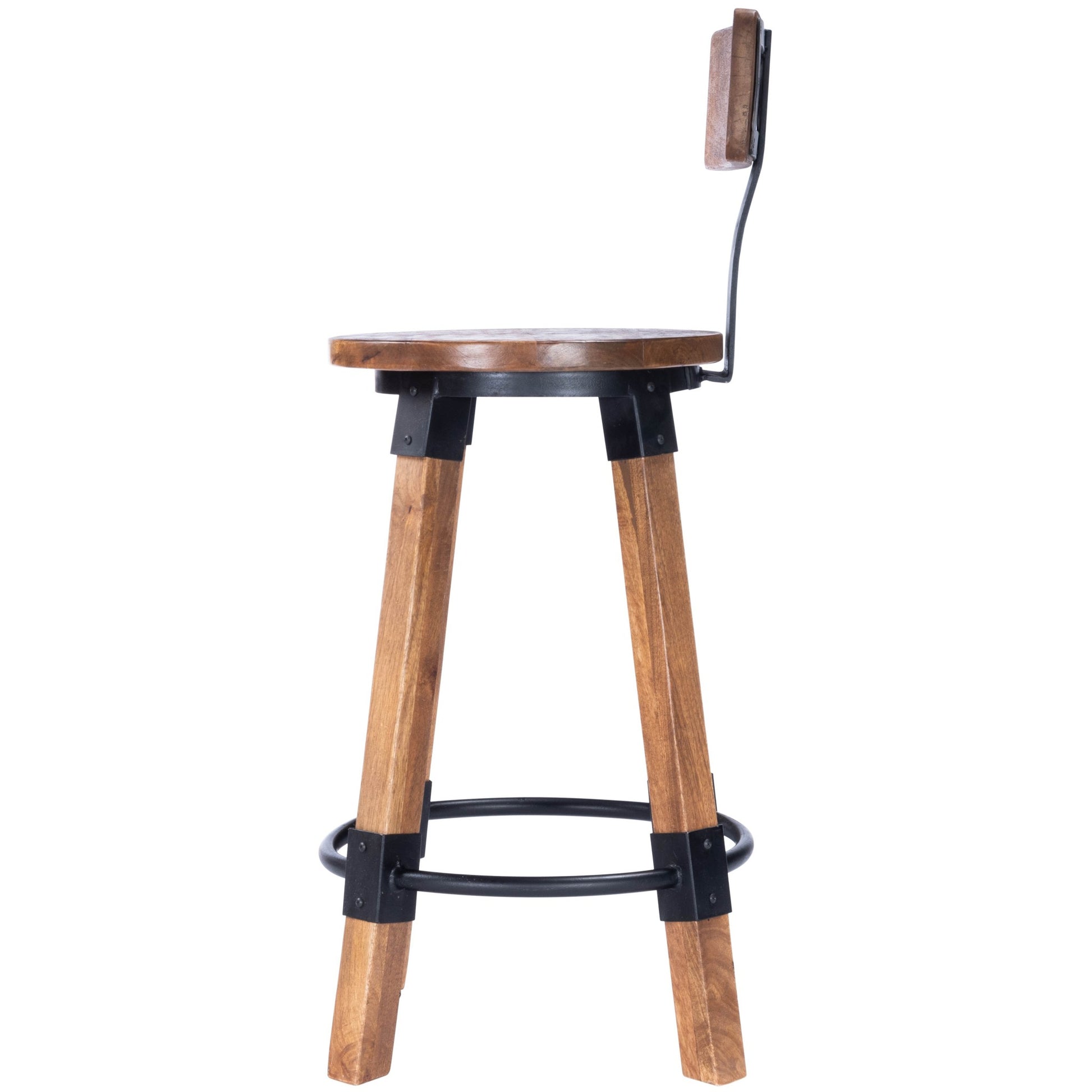 Sturdy Wood And Metal Counter Stool By Homeroots | Counter Stools | Modishstore - 3