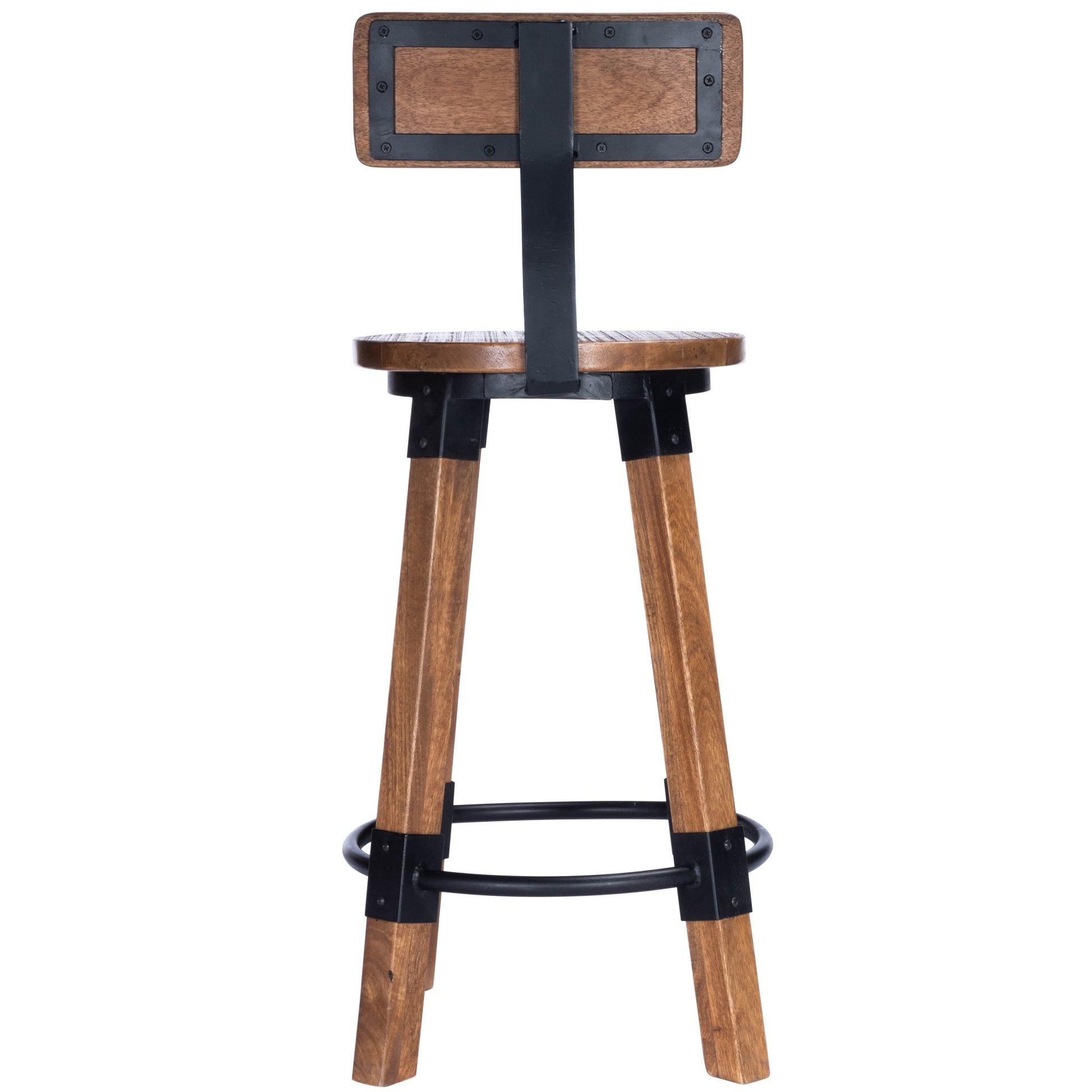 Sturdy Wood And Metal Counter Stool By Homeroots | Counter Stools | Modishstore - 4