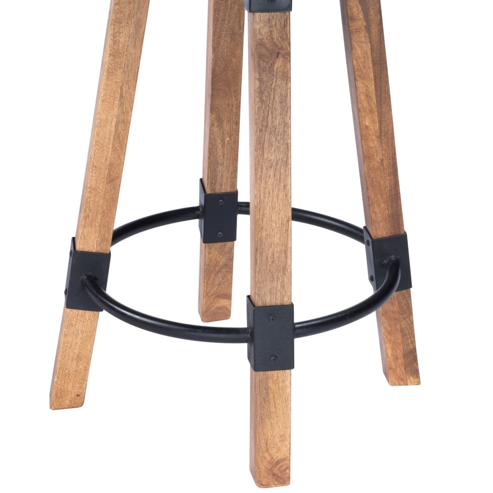 Sturdy Wood And Metal Counter Stool By Homeroots | Counter Stools | Modishstore - 7