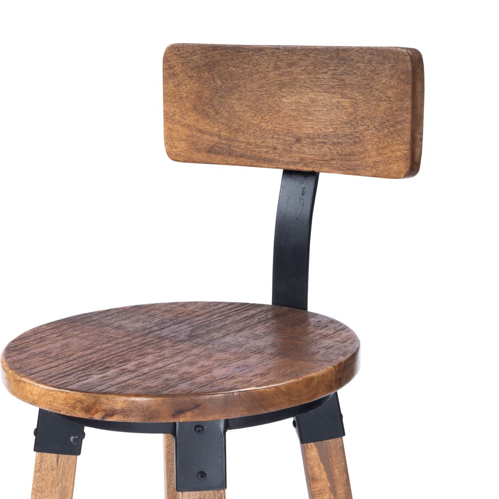 Sturdy Wood And Metal Counter Stool By Homeroots | Counter Stools | Modishstore - 8