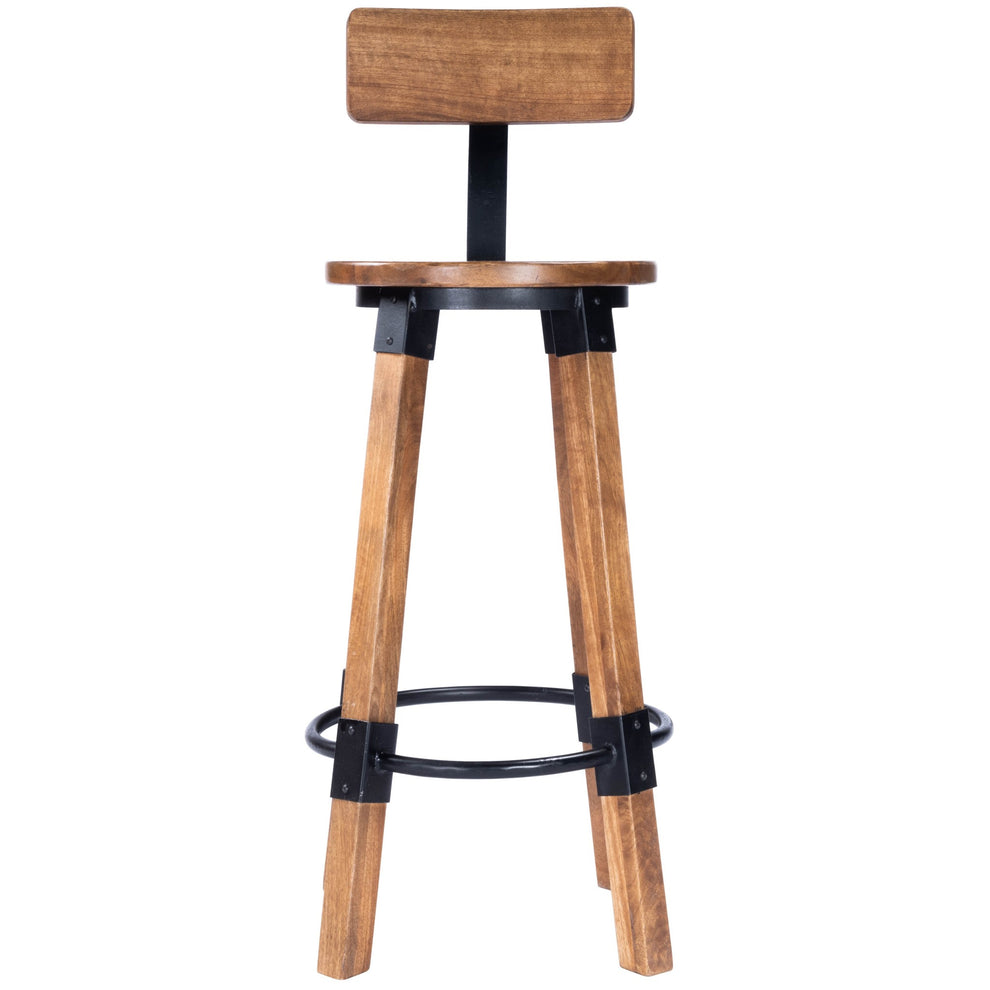 Sturdy Wood And Metal Bar Stool By Homeroots | Bar Stools | Modishstore - 2