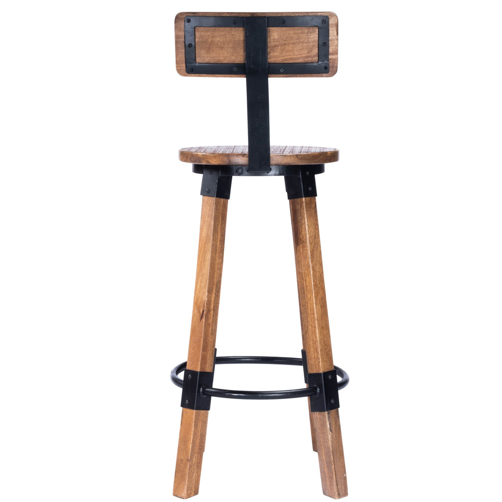 Sturdy Wood And Metal Bar Stool By Homeroots | Bar Stools | Modishstore - 4
