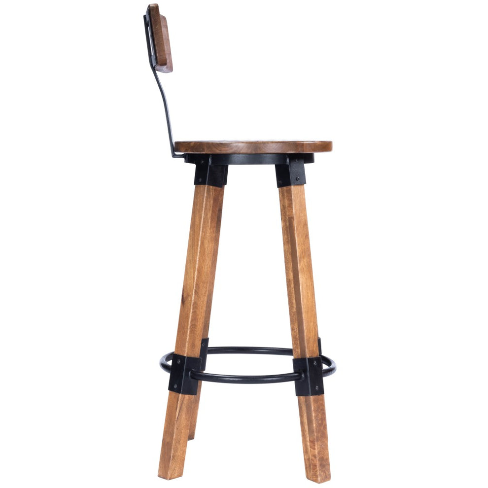 Sturdy Wood And Metal Bar Stool By Homeroots | Bar Stools | Modishstore - 5