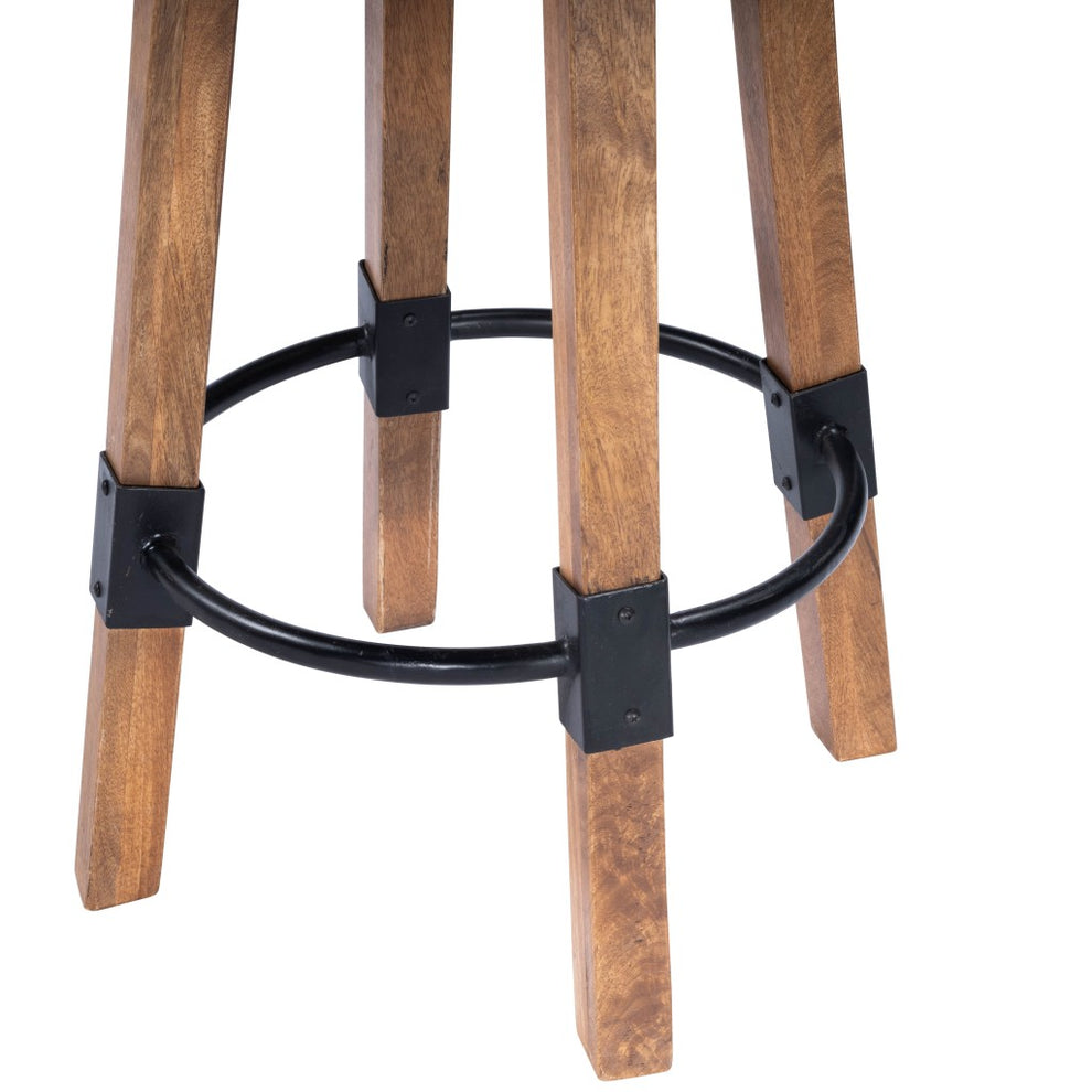 Sturdy Wood And Metal Bar Stool By Homeroots | Bar Stools | Modishstore - 7