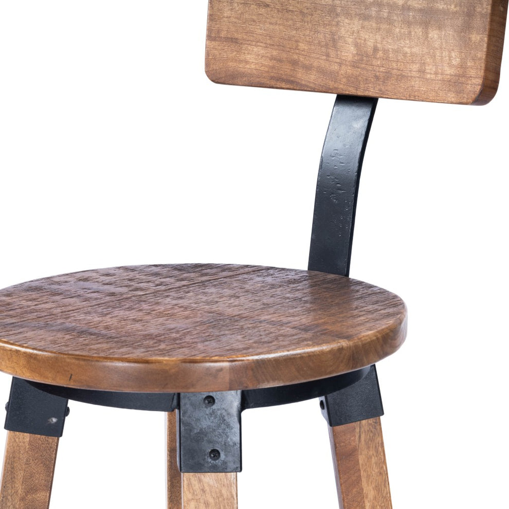 Sturdy Wood And Metal Bar Stool By Homeroots | Bar Stools | Modishstore - 8