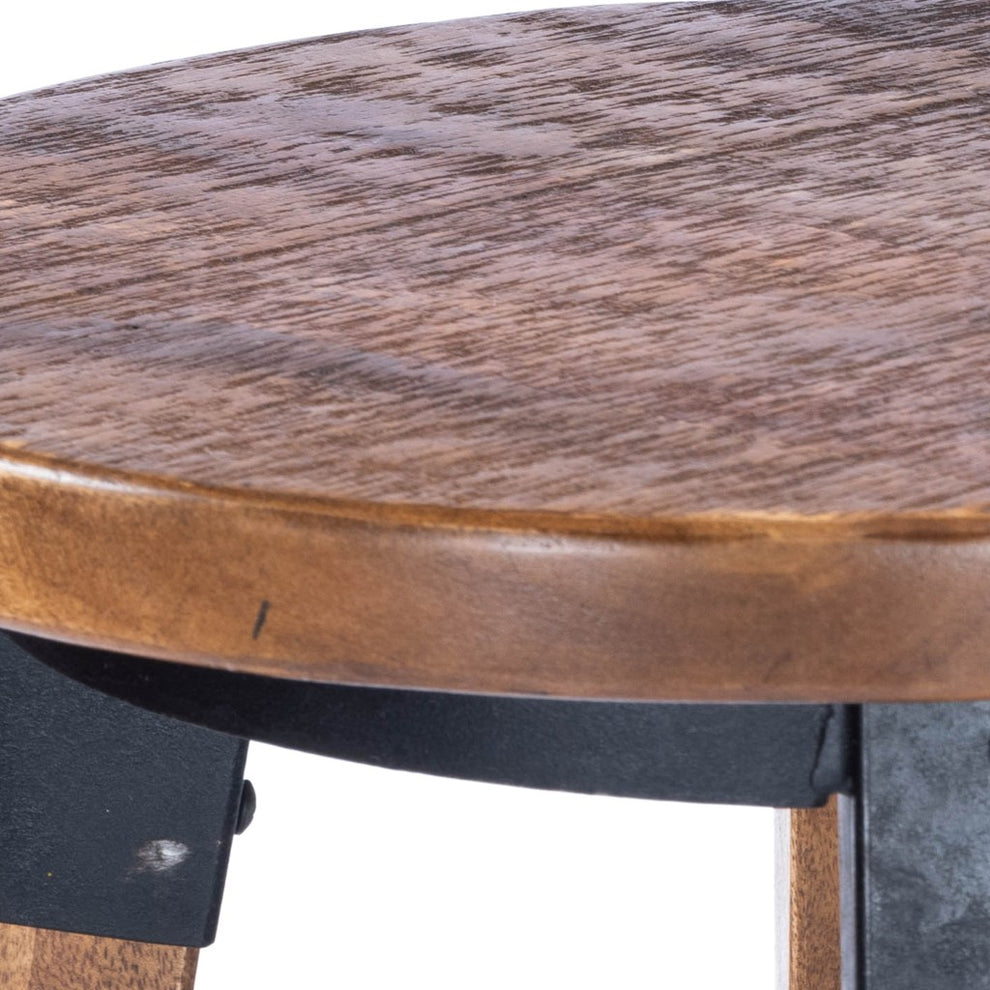 Sturdy Wood And Metal Bar Stool By Homeroots | Bar Stools | Modishstore - 9