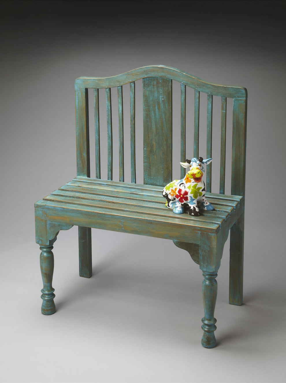 Antiqued Blue Solid Wood Bench By Homeroots | Benches | Modishstore - 4