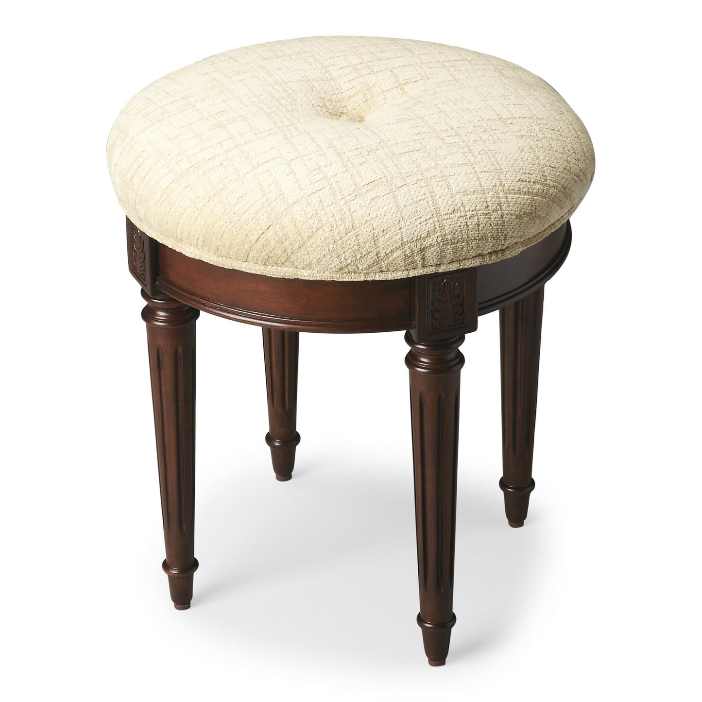 Classic Cherry Brown Vanity Stool By Homeroots | Stools | Modishstore