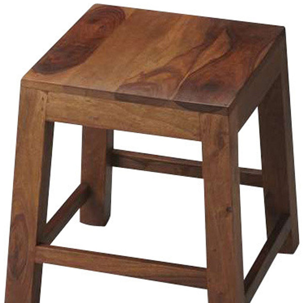 Loft Brown Solid Wood Stool By Homeroots | Stools | Modishstore - 3