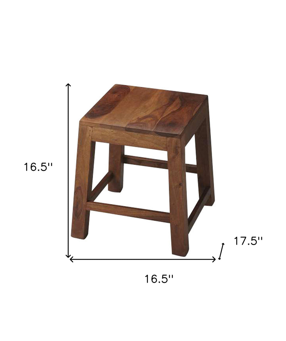 Loft Brown Solid Wood Stool By Homeroots | Stools | Modishstore - 6