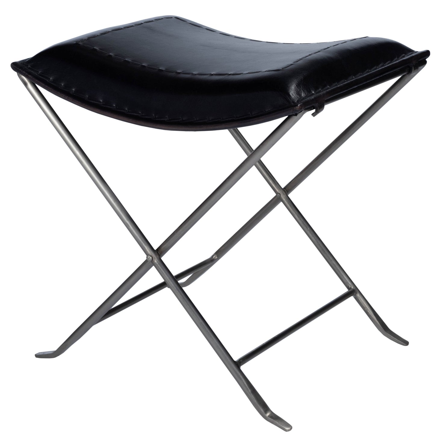 Modern Black Leather Stool By Homeroots | Stools | Modishstore