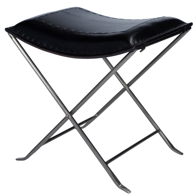 Modern Black Leather Stool By Homeroots | Stools | Modishstore
