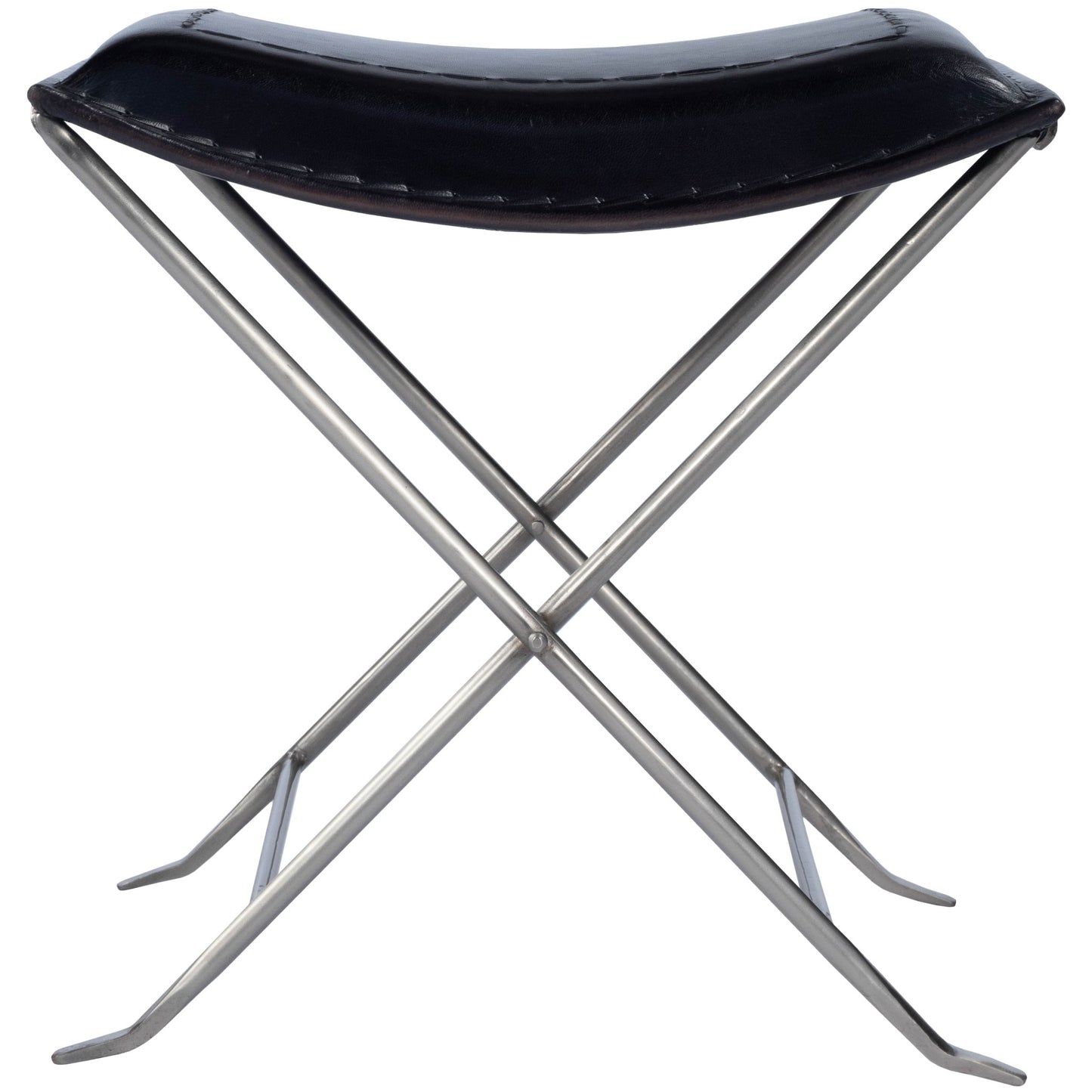 Modern Black Leather Stool By Homeroots | Stools | Modishstore - 2