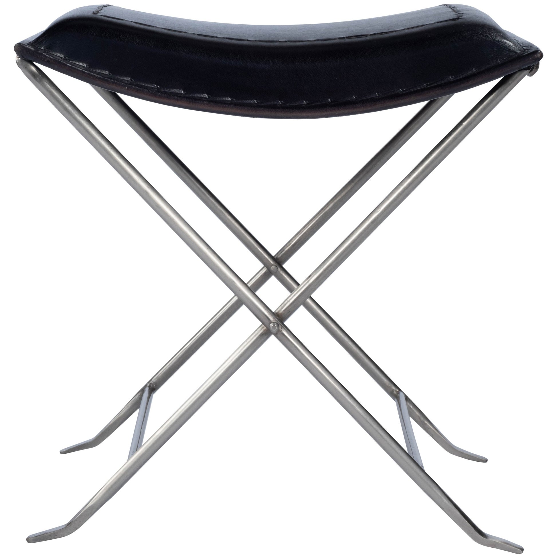 Modern Black Leather Stool By Homeroots | Stools | Modishstore - 2