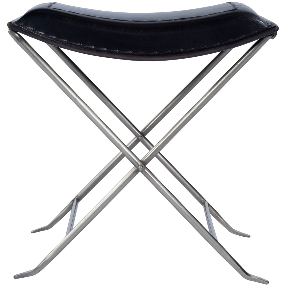 Modern Black Leather Stool By Homeroots | Stools | Modishstore - 2