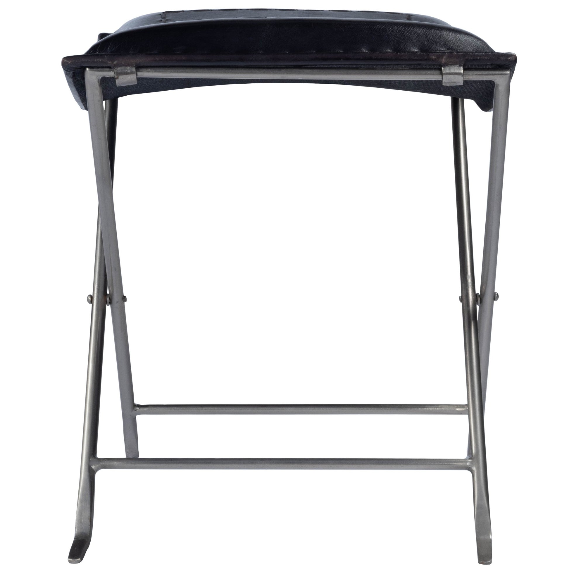 Modern Black Leather Stool By Homeroots | Stools | Modishstore - 3