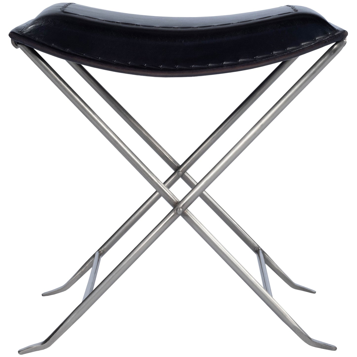 Modern Black Leather Stool By Homeroots