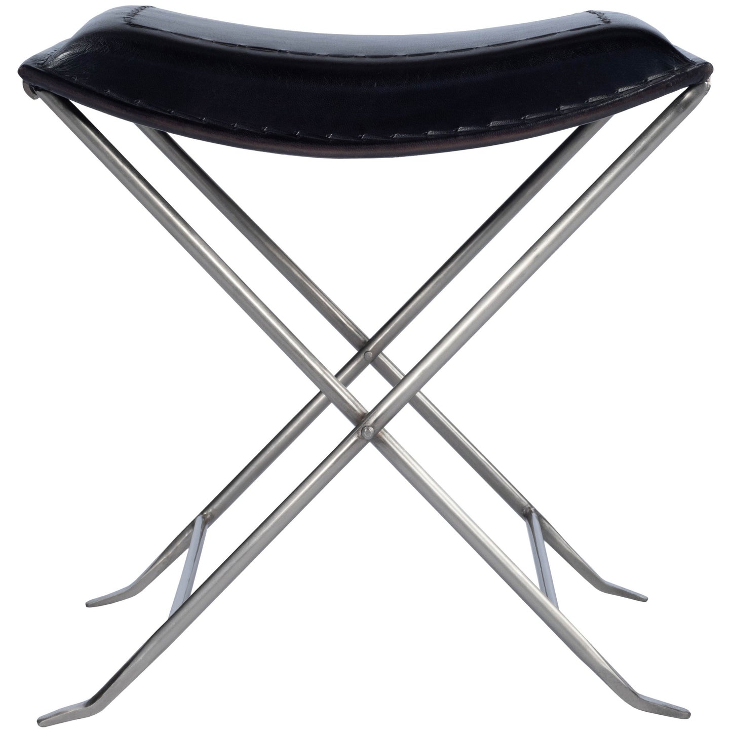 Modern Black Leather Stool By Homeroots | Stools | Modishstore - 4