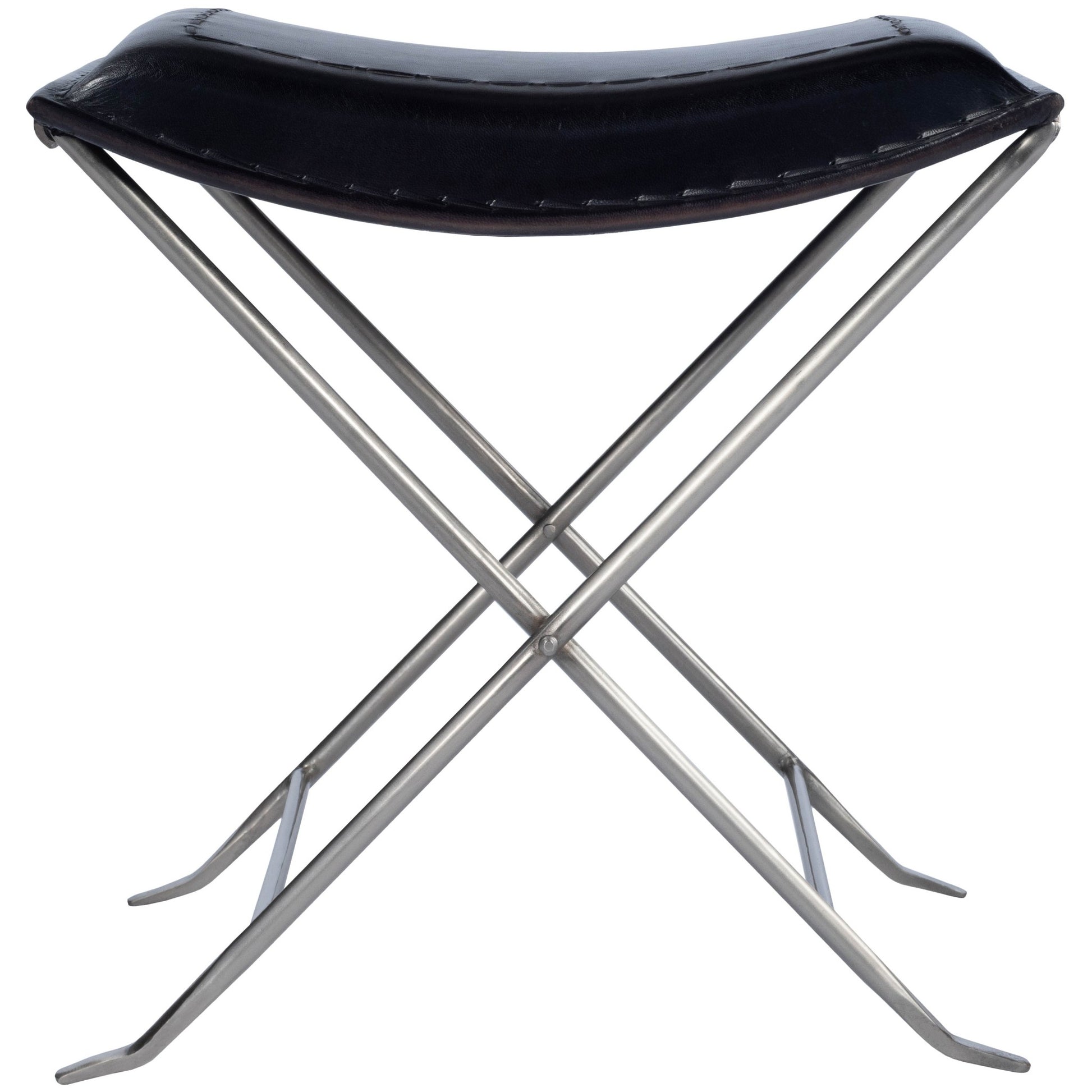 Modern Black Leather Stool By Homeroots | Stools | Modishstore - 4