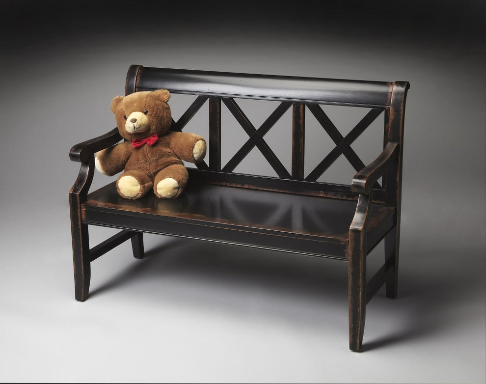 Modern Rustic Black Bench By Homeroots | Benches | Modishstore - 5