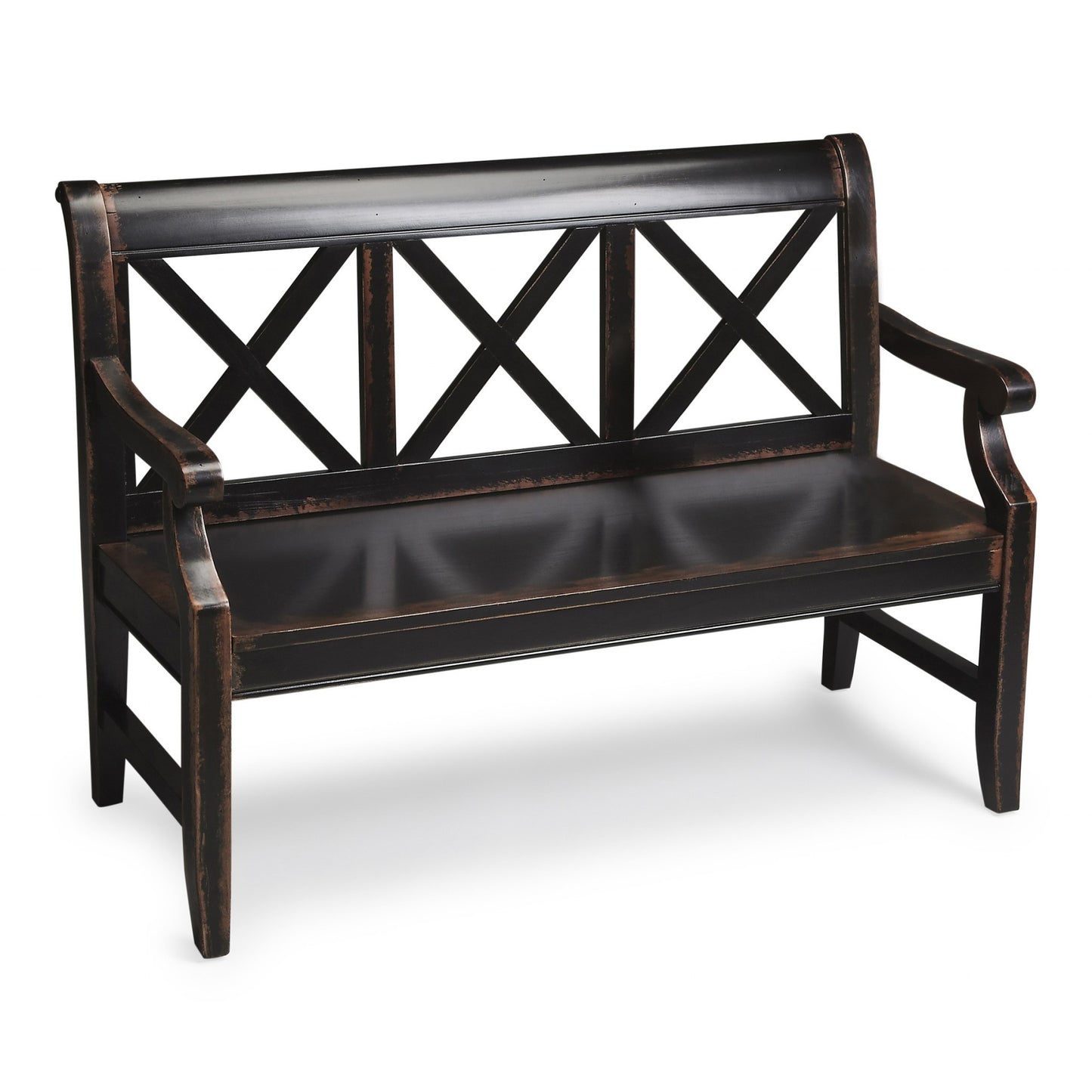 Modern Rustic Black Bench By Homeroots | Benches | Modishstore - 2