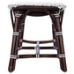 Dark Brown and White Rattan Bench By Homeroots