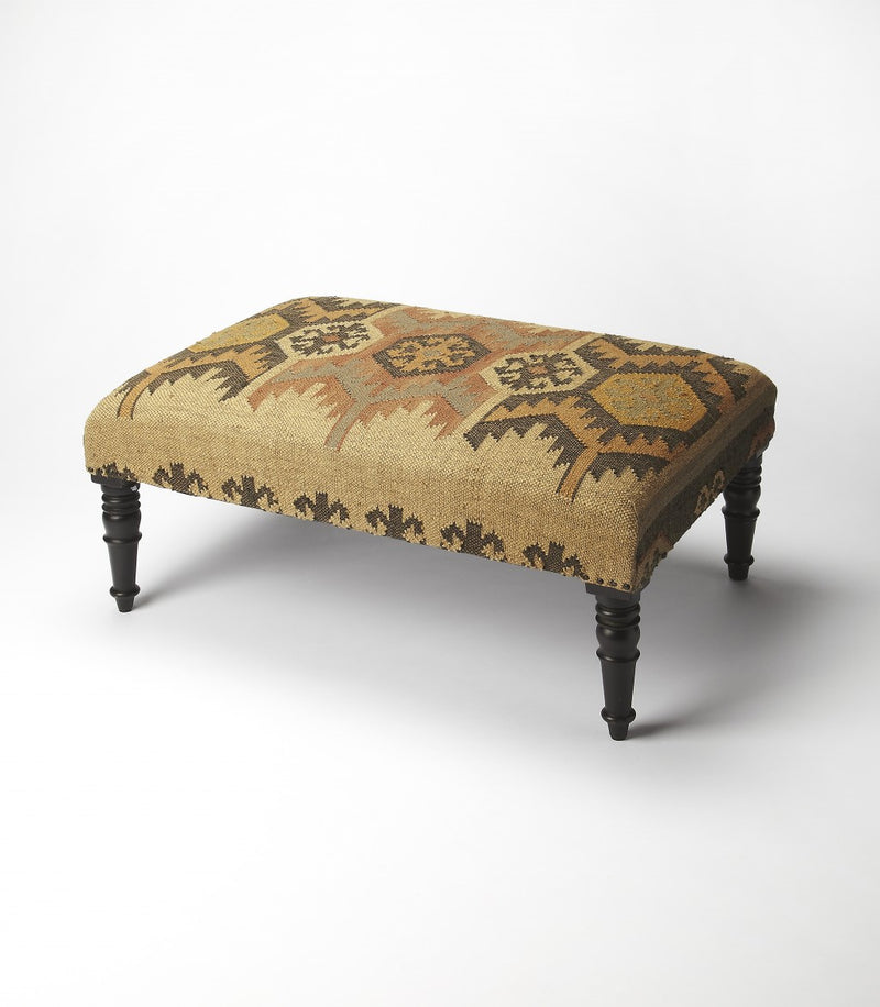 Shades of Brown Southwest Lodge Jute Ottoman By Homeroots | Ottomans | Modishstore