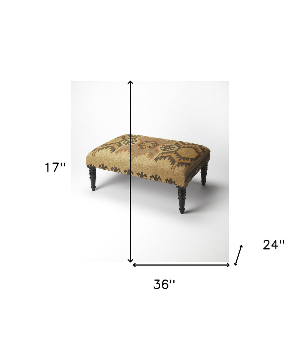 Shades of Brown Southwest Lodge Jute Ottoman By Homeroots | Ottomans | Modishstore - 5