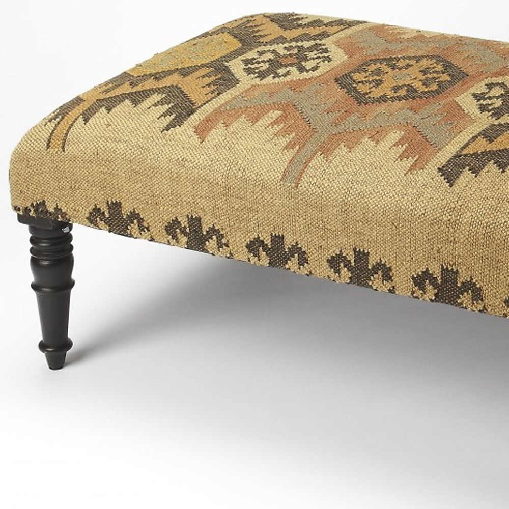 Shades of Brown Southwest Lodge Jute Ottoman By Homeroots | Ottomans | Modishstore - 4